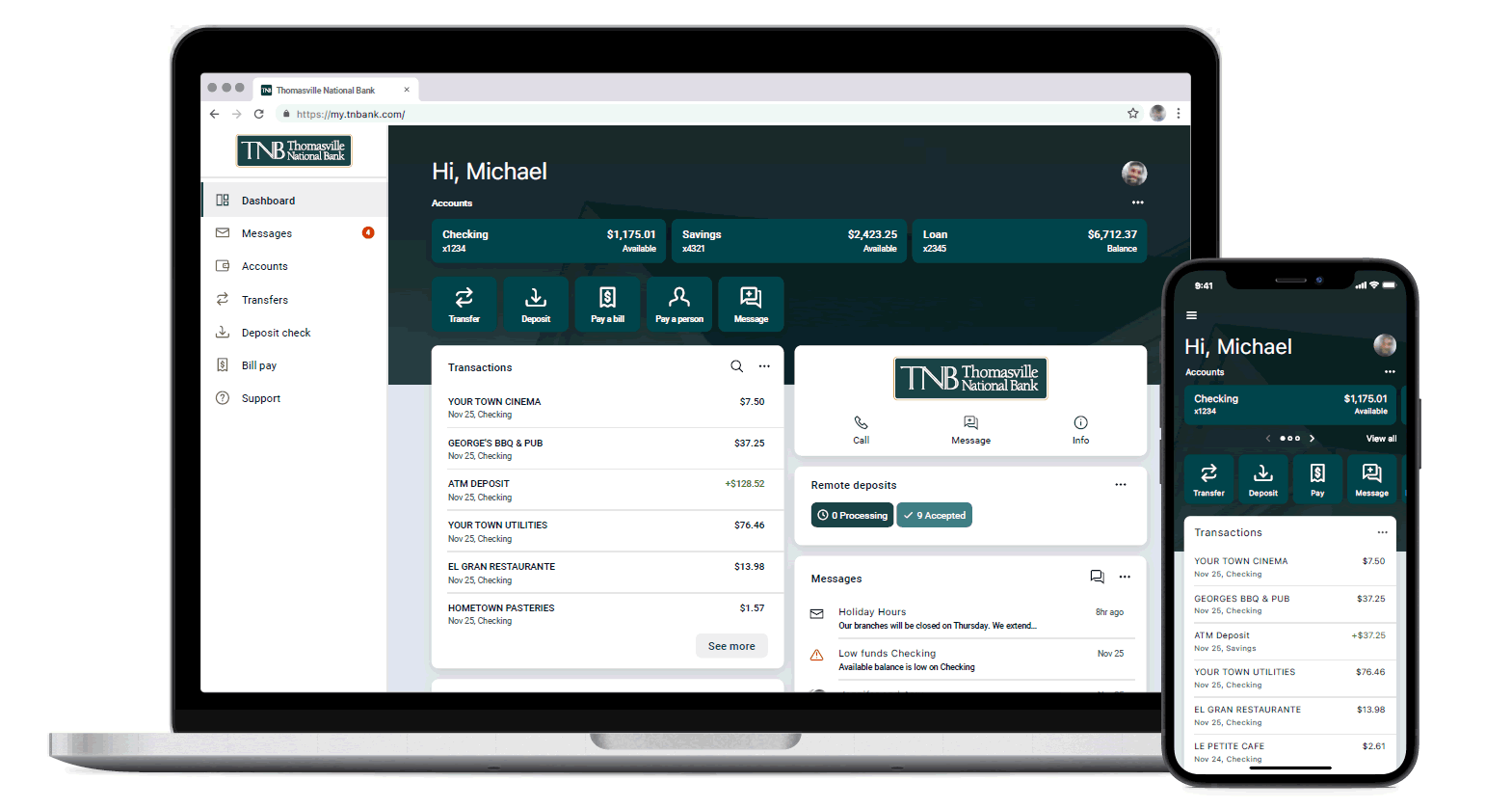 New Online Banking Desktop Screenshot